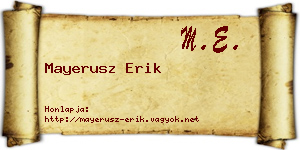 Mayerusz Erik névjegykártya